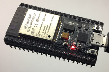 Photograph of an ESP32 (NodeMCU)